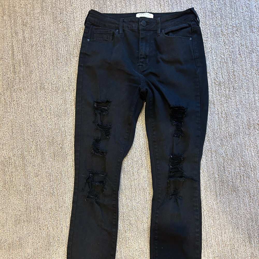 Kendall & Kylie Distressed Black Skinny Jeans in Good Condition SIZE 26
